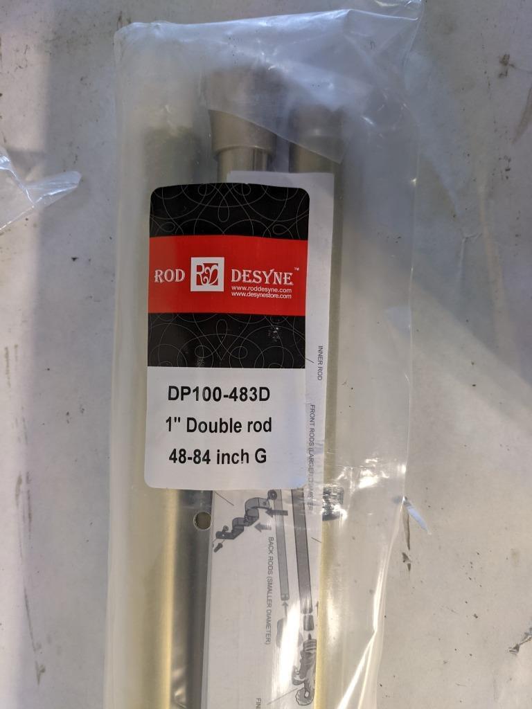 ROD DESYNE DP100-483D 1' DOUBLE ROD 48-84 INCH GOLD CURTAIN ROD NEW KSLR