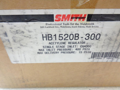 NEW SMITH EQUIPMENT HB1520B-300 ACETYLENE REGULATOR GAUGE R17