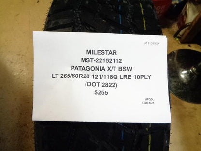 MILESTAR PATAGONIA X/T BSW LT 265 60 20 121/118Q LRE 10PLY TIRE MST-22152112 CQ1