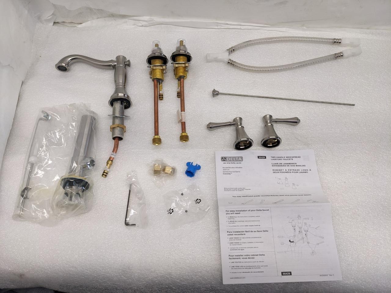 Memoirs K-454-4V-CP Stately Widespread bathroom sink faucet with lever NEW R29