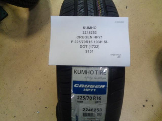 1 KUMHO CRUGEN HP71 P 225 70 16 103H SL 2248253 TIRE BQ2