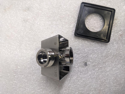 DELTA SQUARE WALL SUPPLY ELBOW HAND SHOWER-HOSE 50570 LUMICOAT STAINLESS NEW R28