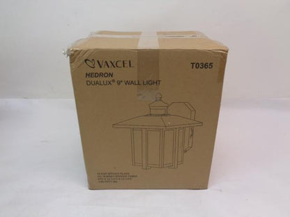 NEW VAXCEL HEDRON DUALEX 9" WALL LIGHT CLEAR SEEDED GLASS T0365 SR