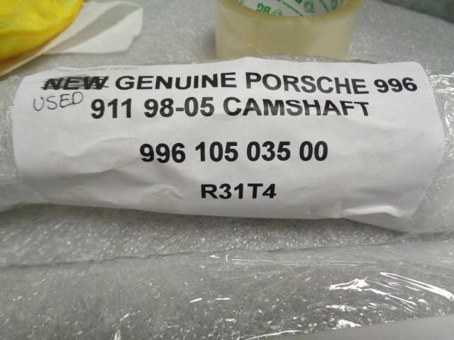 USED GENUINE PORSCHE 996 911 98-05 CAMSHAFT 996 105 035 00 R31T4