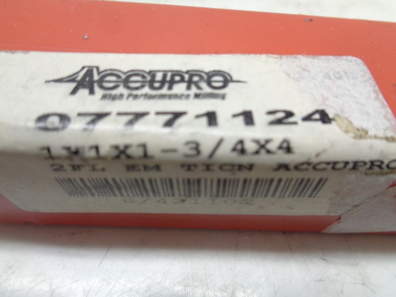 NEW ACCUPRO 07771124 CARBIDE END MILL 1"x1-7/8" 2 FLUTE R22T6BG