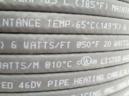 PARALLEL SELF-REGULATING HEATING CABLE 6HTLe2-CR 6 W/FT 20160821803 1000FT H1