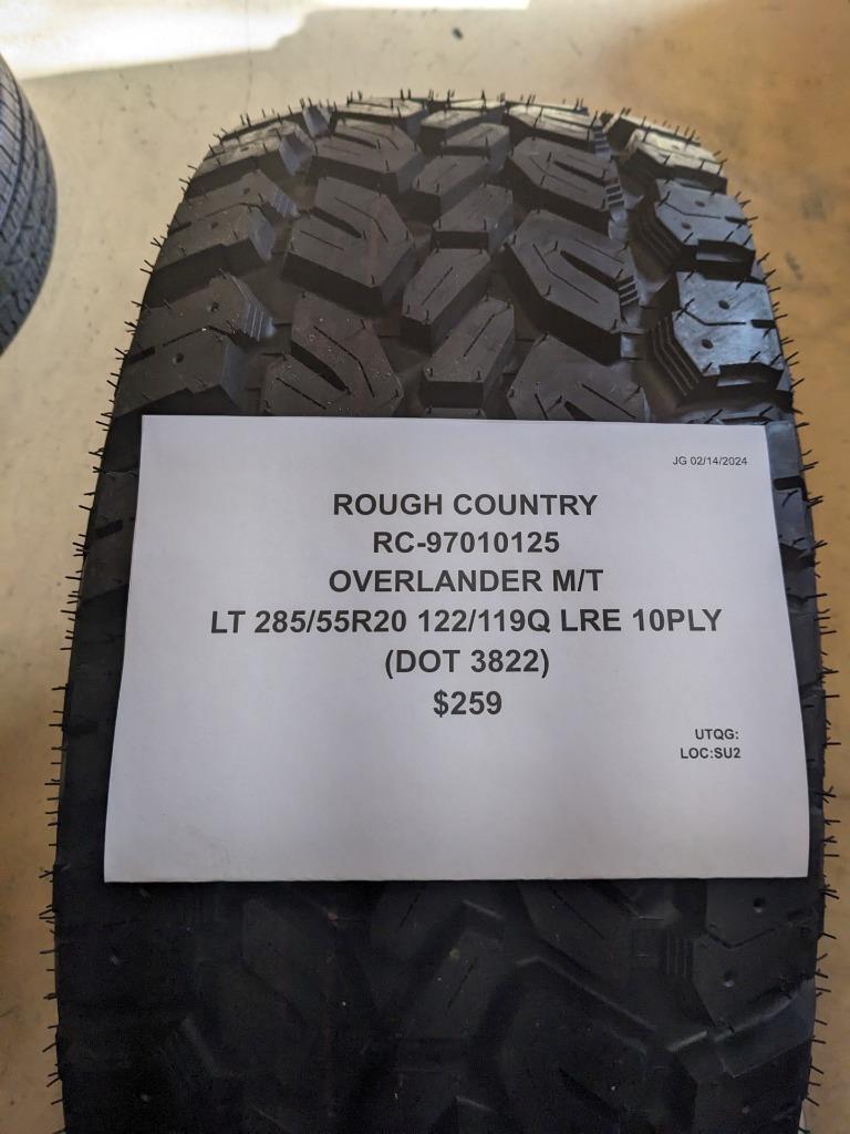 2 ROUGH COUNTRY OVERLANDER M/T LT 285 55 20 122/119Q LRE 10PLY TIRE 97010125 CQ1