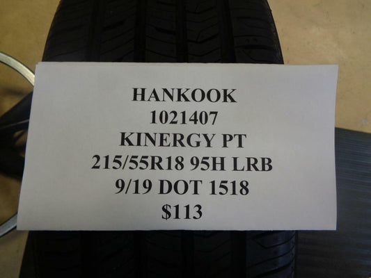 1 NEW HANKOOK KINERGY PT P 215 55 18 95H SL ALL SEASON TIRE 1021408