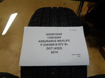 GOODYEAR ASSURANCE MAXLIFE P 235 50 1897V SL TIRE 110876545 BQ4