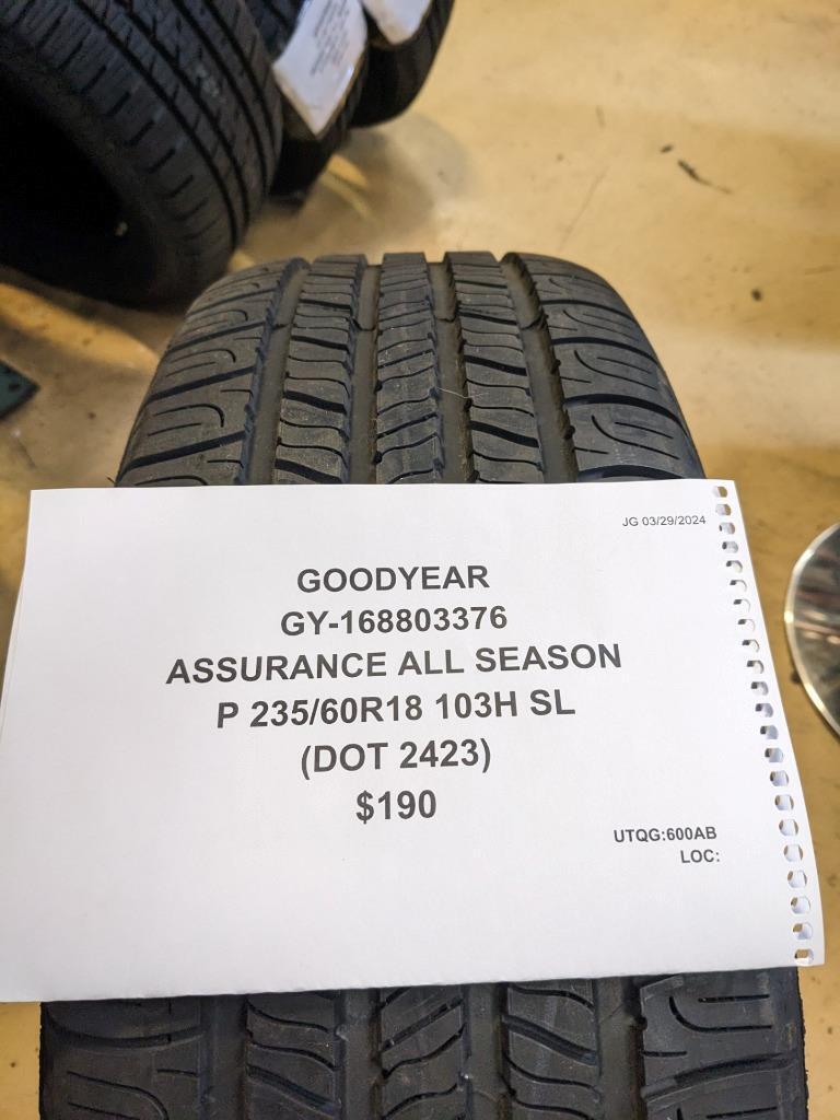 2 GOODYEAR ASSURANCE ALL SEASON P 235 60 18 103H SL TIRES 168803376 CQ2