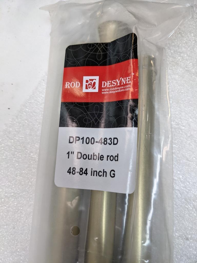 ROD DESYNE DP100-483D 1' DOUBLE ROD 48-84 INCH GOLD CURTAIN ROD W/O CAP NEW KSLR