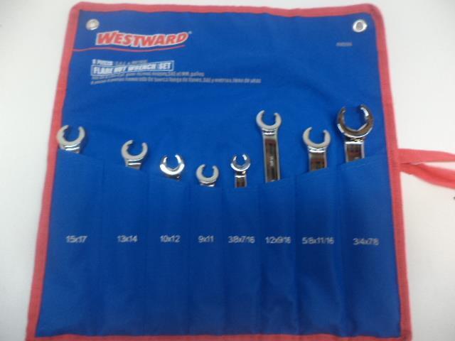 BRAND NEW WESTWARD FLARE NUT WRENCH SET 8 PC. 4YR29A R22T5