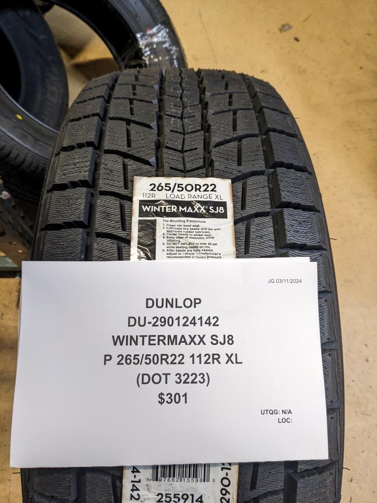 DUNLOP WINTERMAXX SJ8 P 265 50 22 112R XL TIRE 290124142 CQ1