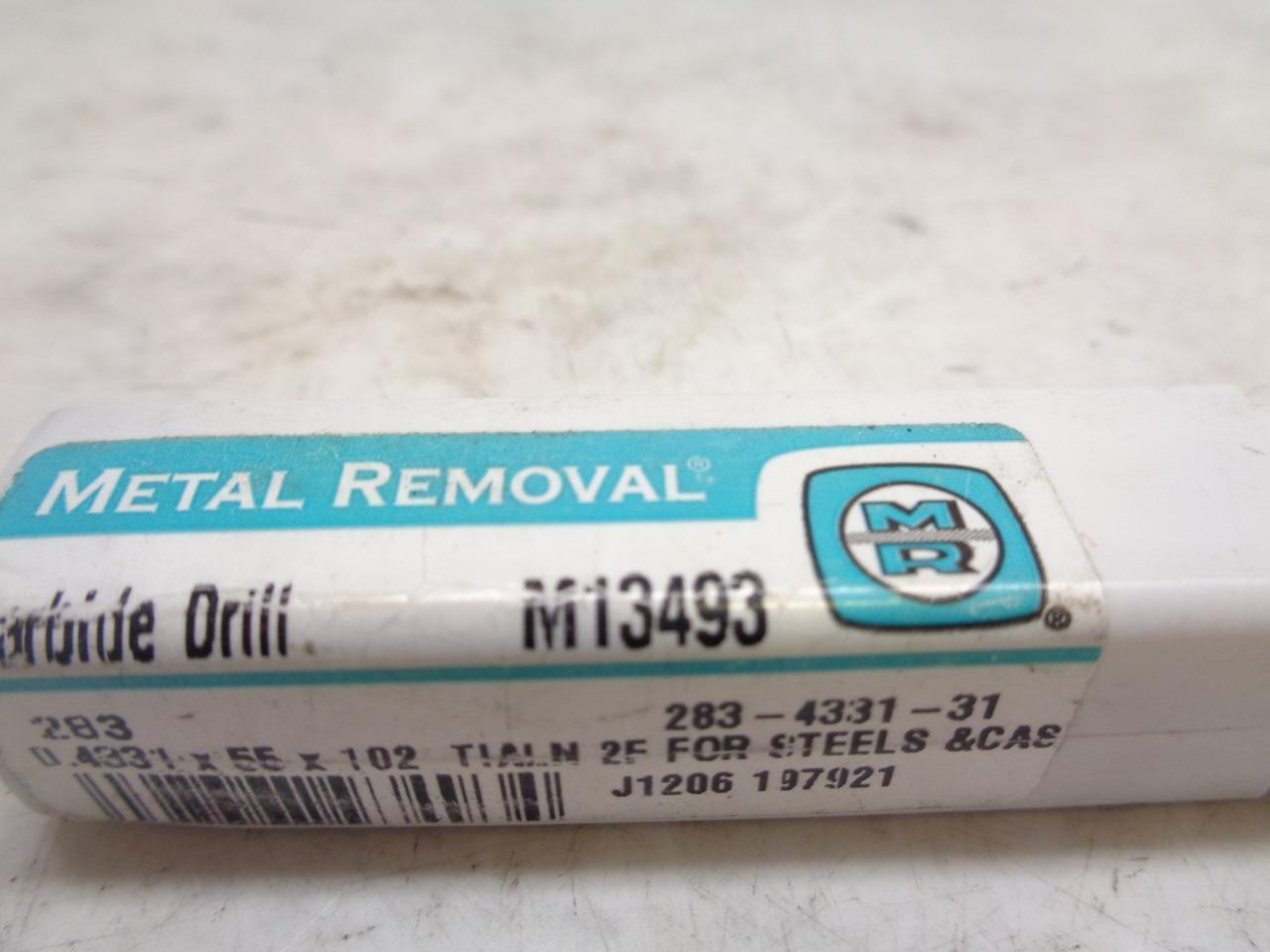 NEW METAL REMOVAL M13493 CARBIDE DRILL 0.4331mmx55mmx102mm R22T6BF