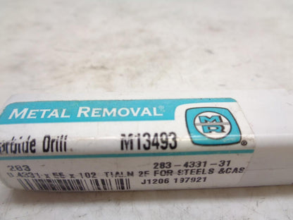 NEW METAL REMOVAL M13493 CARBIDE DRILL 0.4331mmx55mmx102mm R22T6BF