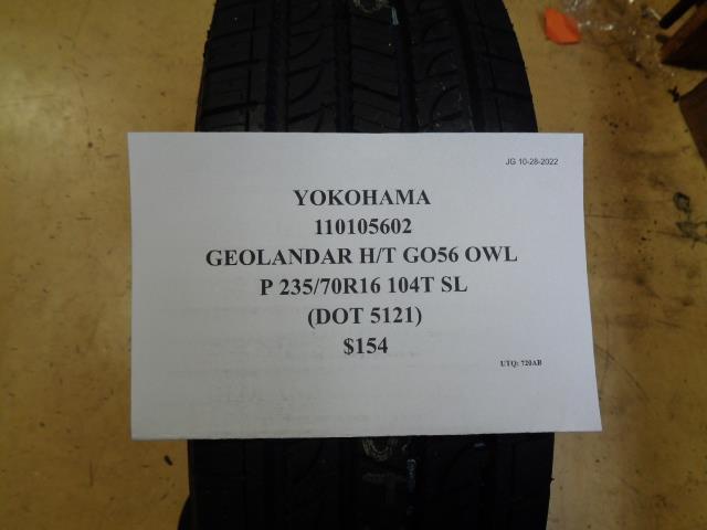 1 YOKOHAMA GEOLANDAR HT G056 OWL 235 70 16 104T SL TIRE 110105602