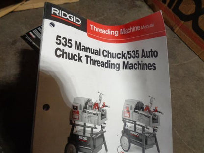 RIDGID MODEL 535 THREADING MACHINE FOR 1/8"-2" PIPE 2HP MANUAL CHUCK NEW #2 B2