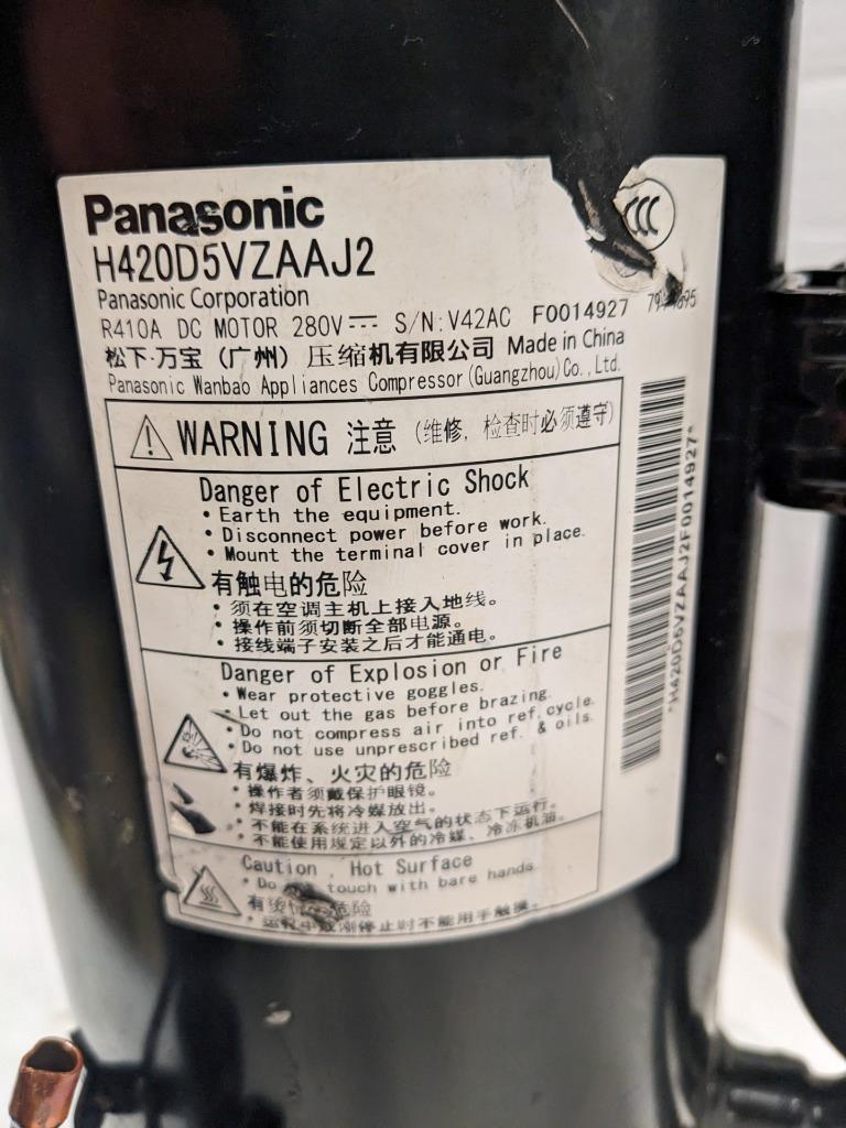 NEW PANASONIC H420D5VZAAJ2 HEATING VARIABLE FREQUENCY COMPRESSOR BSRG4