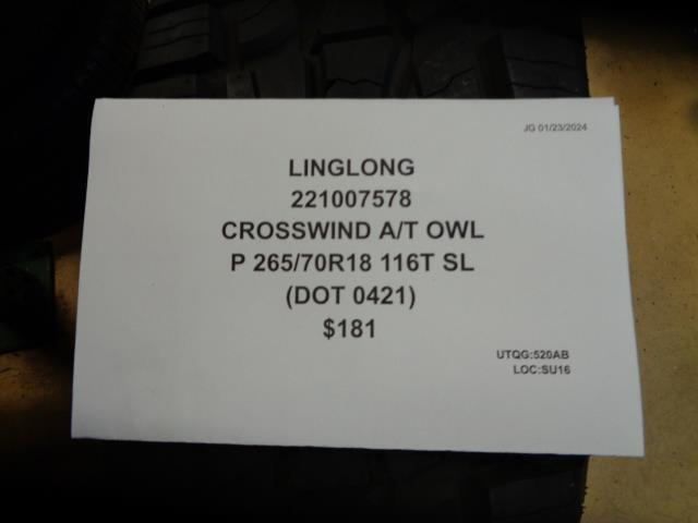 LINGLONG CROSSWIND  A/T OWL P 265 70 18 116T SL TIRE 221007578 CQ1