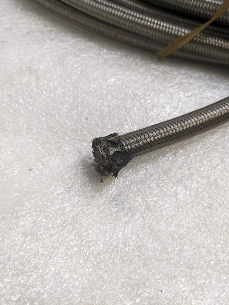 AEROQUIP S-7TW SS BRAIDED HOSE 45' OAL 1/2" OD 3/8" ID TEFLON NEW R5TA