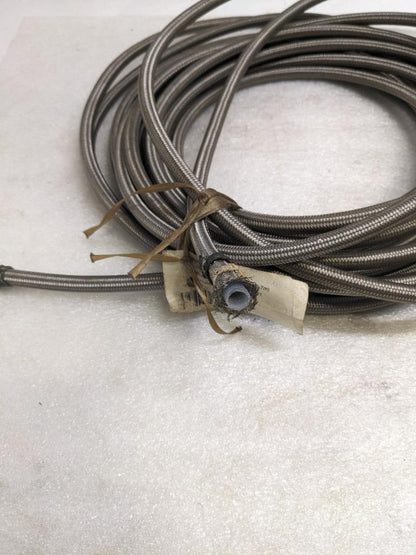 AEROQUIP S-7TW SS BRAIDED HOSE 45' OAL 1/2" OD 3/8" ID TEFLON NEW R5TA