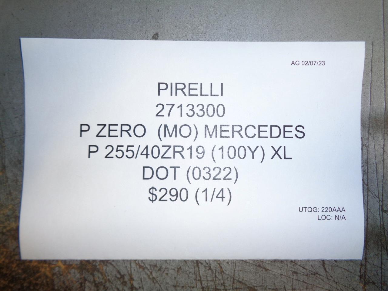 4 PIRELLI P ZERO (MO) MERCEDES P 255 40 19 (100Y) XL TIRES 2713300 BQ1