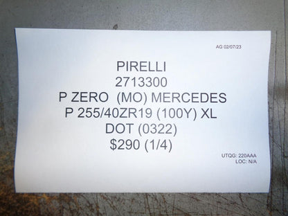 4 PIRELLI P ZERO (MO) MERCEDES P 255 40 19 (100Y) XL TIRES 2713300 BQ1