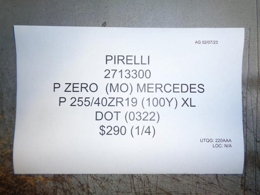 4 PIRELLI P ZERO (MO) MERCEDES P 255 40 19 (100Y) XL TIRES 2713300 BQ1