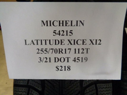 1 NEW MICHELIN LATITUDE XICE XI2 255 70 17 112T TIRE 54215 Q1