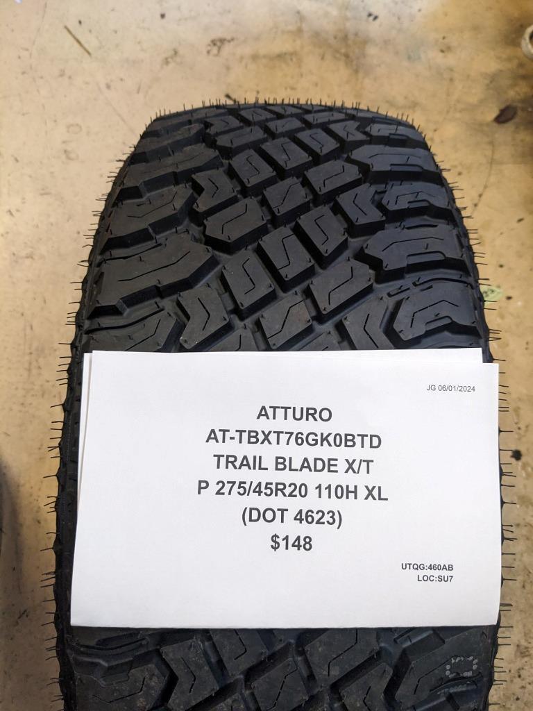 ATTURO TRAIL BLADE X/T P275 45 20 110H XL TIRE TBXT76GK0BTD CQ2