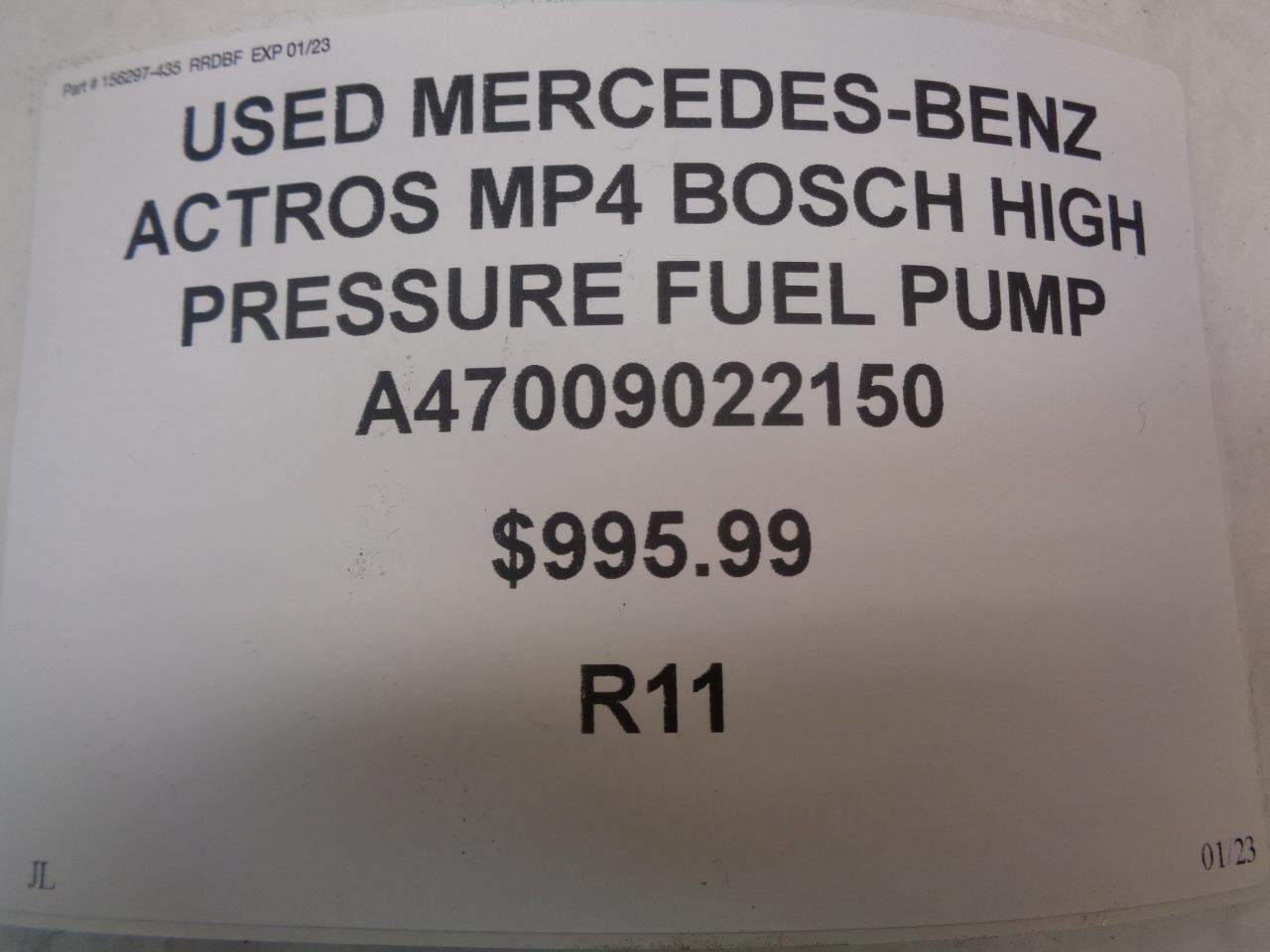 MERCEDES-BENZ ACTROS MP4 BOSCH HIGH PRESSURE FUEL PUMP A47009022150 R11