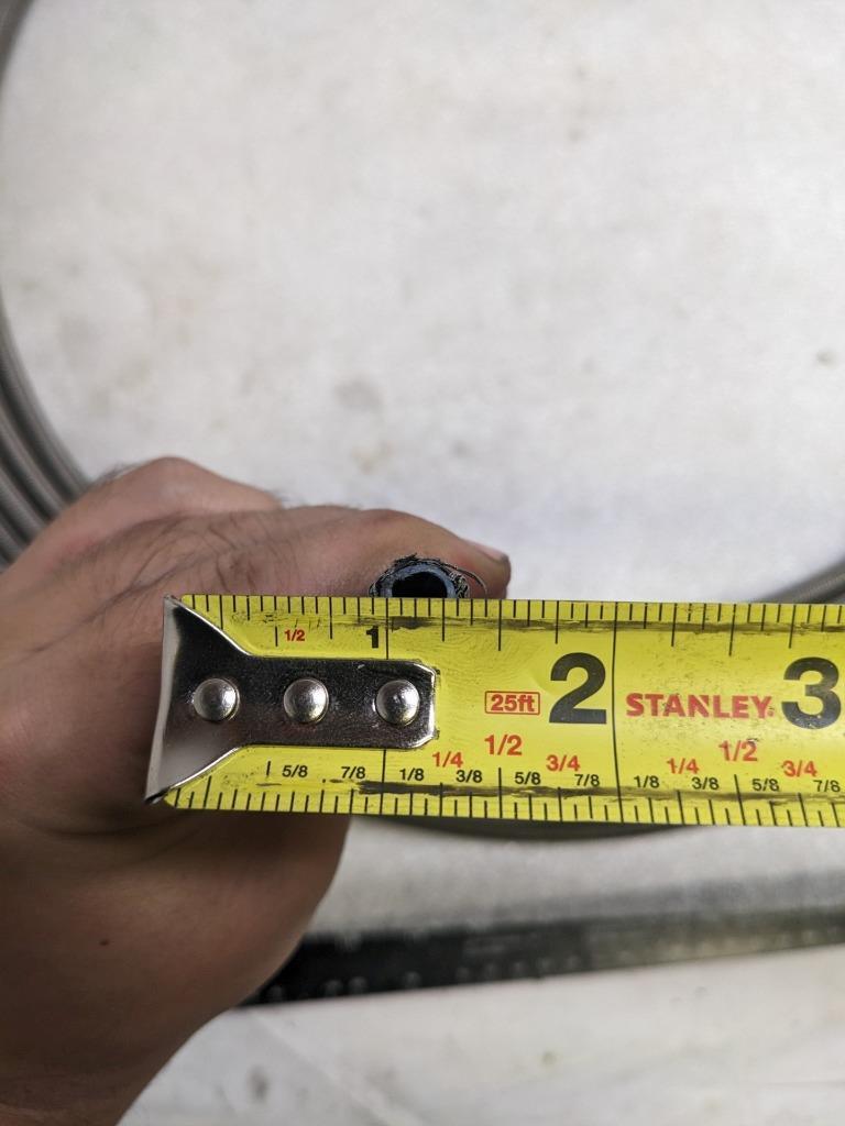 UNBRANDED BRAIDED SS 107' HOSE 3/8" OD 1/4" ID TEFLON LINED NEW R5