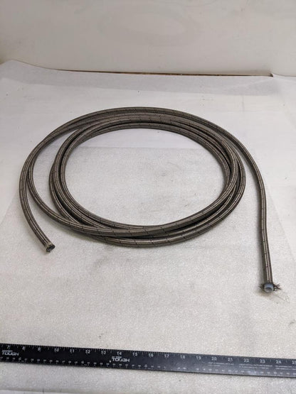 UNBRANDED BRAIDED METALLIC 25' HOSE 1/2" ID 5/8" OD TEFLON LINED NEW R3