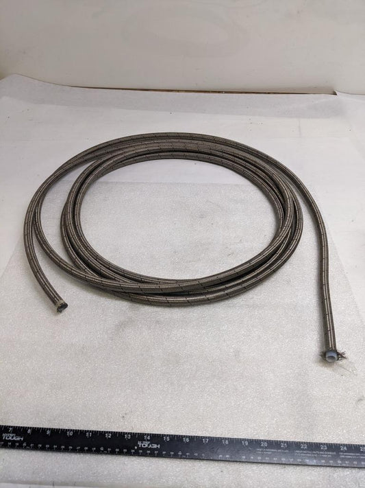 UNBRANDED BRAIDED METALLIC 25' HOSE 1/2" ID 5/8" OD TEFLON LINED NEW R3