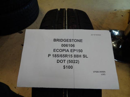 BRIDGESTONE ECOPIA EP150 P 185 65 15 88H SL TIRE 006106 BQ4