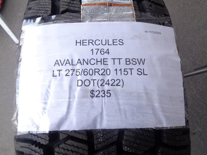 HERCULES AVALANCHE TT BSW P 275 60 20 115T SL 1764 SU16