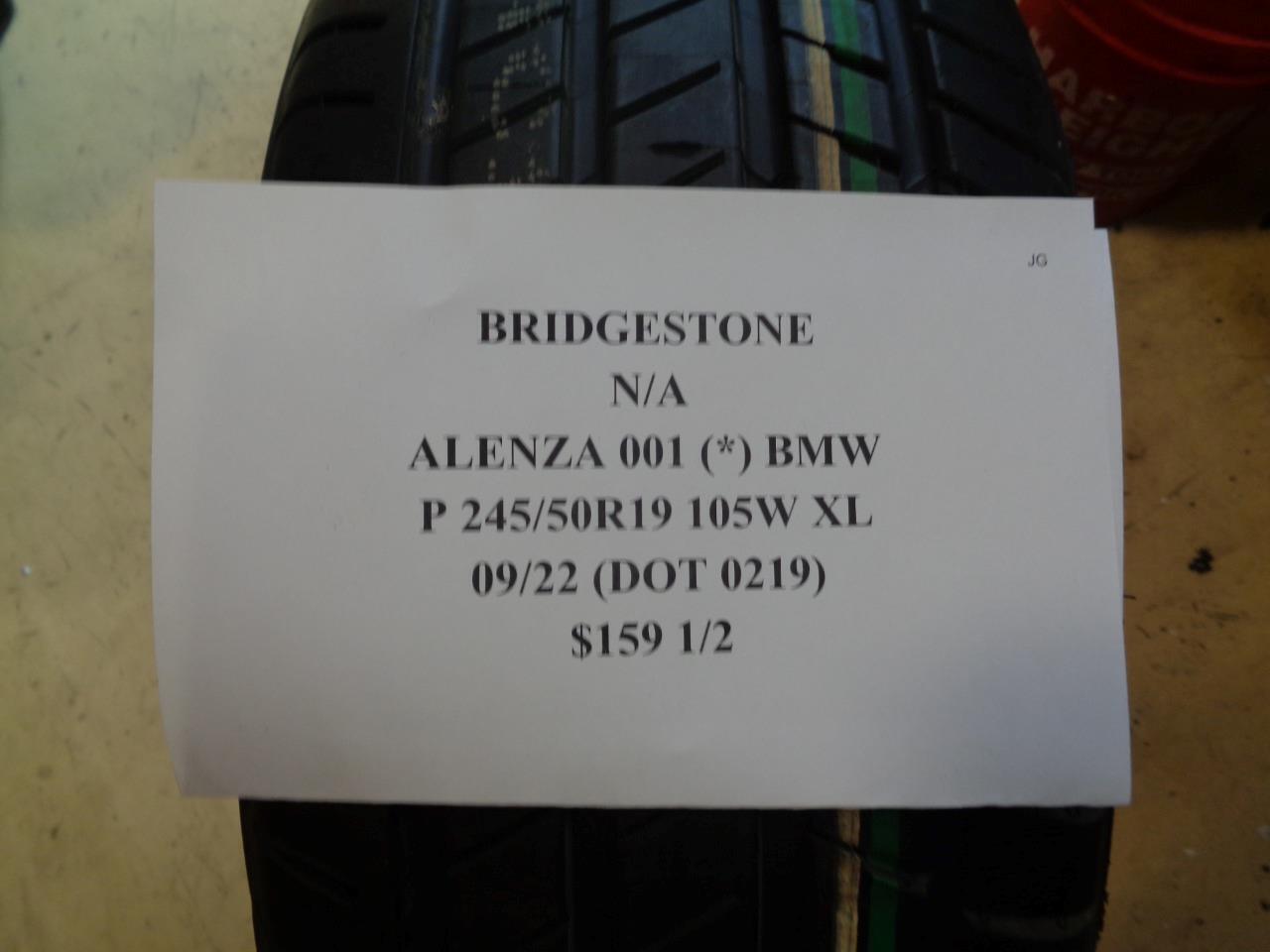 BRIDGESTONE ALENZA 001 * BMW P 245 50 19 105W XL SUMMER TIRES  NOPN BQ2