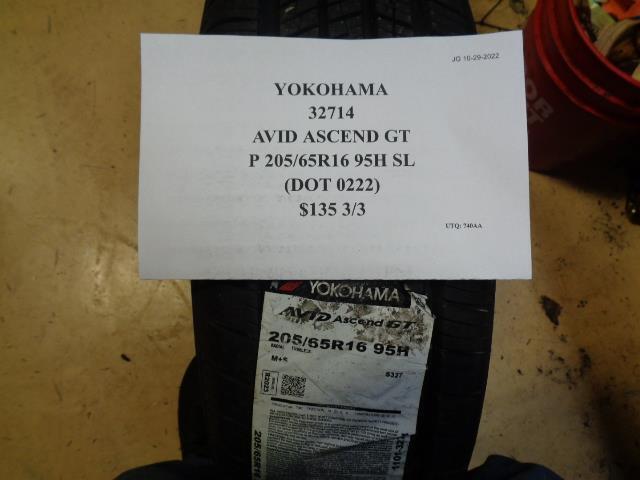 1 YOKOHAMA AVID ASCEND GT 205 65 16 95H SL ALL SEASON TIRE 32714 CQ1