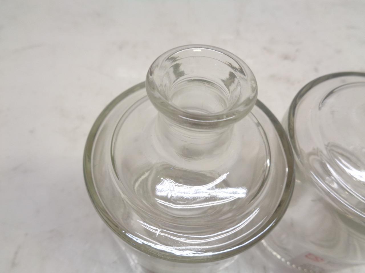 SET OF 2 BRUNI GLASS 250ML CYLINDRICAL DECANTER 12539 BOT. IMPLIABILE INF 250 SR