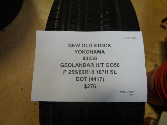 1 NOS YOKOHAMA GEOLANDAR H/T GO56 P 255 60 18 107H SL TIRE 93258 BQ1