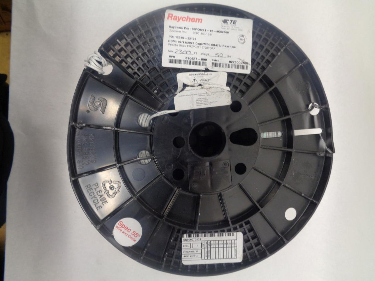RAYCHEM HOOK UP WIRE 12AWG CL GP INSL600V 55PC0211-12-9CS2600 2300FT R35