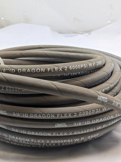 WATER DRAGON 3/8'-GRAY DRAGON FLEX 2-6000 PSI-250  WIRE HOSE NEW B2