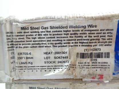 2 WESTWARD 24D973 WELDING WIRE CARBON STEEL ER70S-6 0.03" DIA 11LBS NEW R14