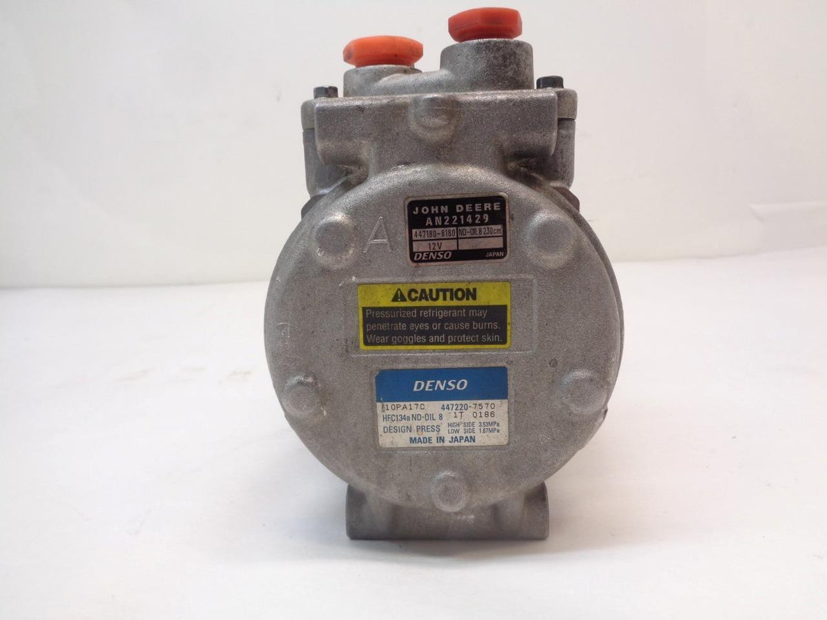 USED DENSO JOHN DEERE AC COMPRESSOR AN221429 for TRACTORS BACKHOES DOZERS R1