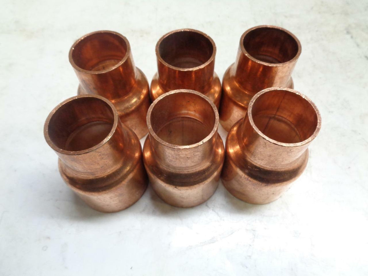 1 NEW PACK OF 6 COPPER PIPE COUPLER STRAIGHT DEGREE 2" x 1.4" R10TC