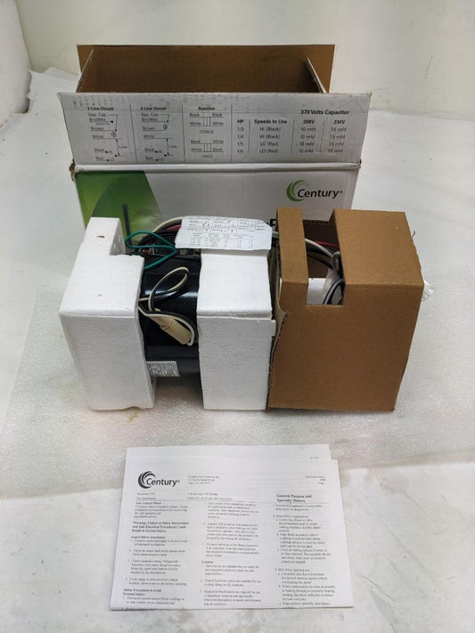 CENTURY FE6001F MASTERFIT PRO CONDENSER FAN MOTOR WITH CAPACITOR NEW R30