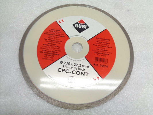 NEW RUBI CPC-CONT 9" PORCELAIN TILE CUTTER BLADE 30958 SP1T3