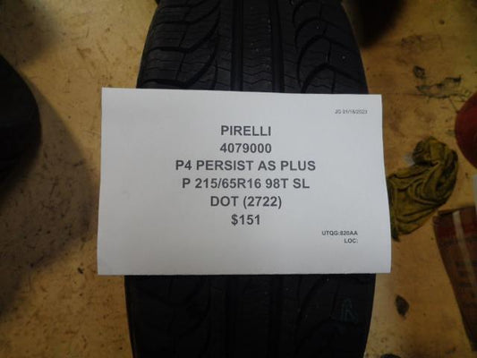 PIRELLI P4 PERSIST AS PLUS P 215 65 16 98T SL ALL SEASON TIRE 4079000 BQ1
