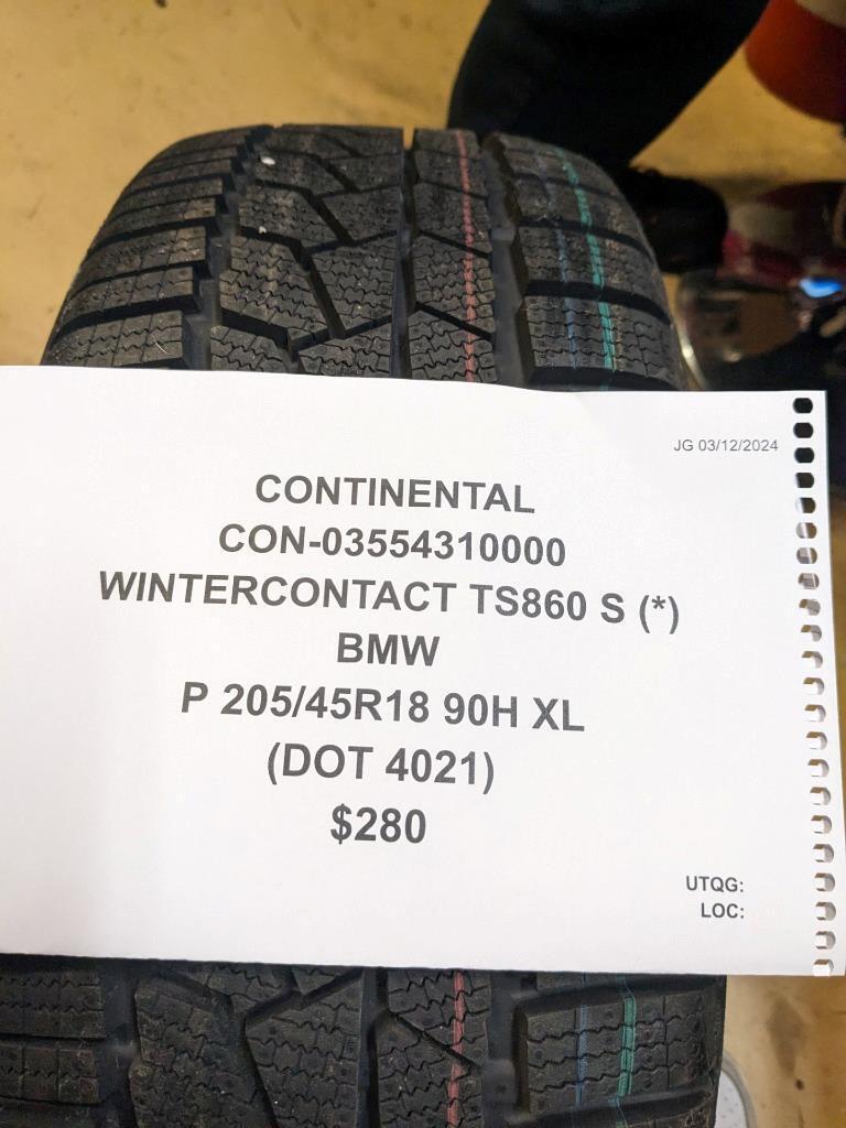 CONTINENTAL WINTERCONTACT TS860 (*) BMW P 205 45 18 90H XL TIRE 03554310000 CQ1