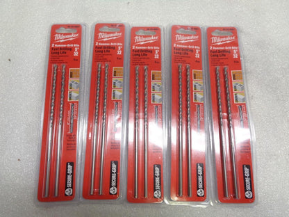 MILWAUKEE 5"-32 4mm LONG LIFE HAMMER-DRILL BITS 5 PAIRS 48-20-8801 R22T5